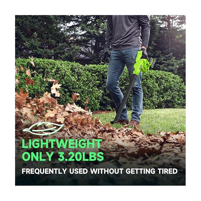 PULITUO Cordless Leaf Blower with 4.0Ah Battery and Charger Lightweight