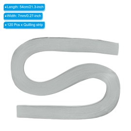 PATIKIL Quilling Strips Paper 120pcs 9/32"(7mm) 54cm Origami Paper Quilling Strip for Art DIY Hand Craft Christmas Light Grey