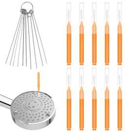 Pack of 10 Shower Head Cleaning Brush, with 10 Pieces Cleaning Picks, Small Hole Cleaning Tool, Clogging Mini Joint Shower Head Bristles for Nozzle Gap, Household, Bathroom