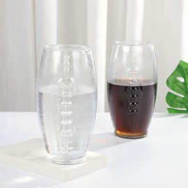 Supreme Housewares 23 oz Water Tumblers Cups, Durable Acrylic Plastic Tumblers, Set of 2, BPA-Free Reusable Shatter-Proof Plastic Drinkware (Football Shaped Tumbler)