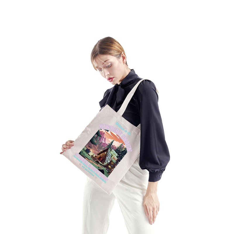 ZJXHPO Mystery Shack Tote Bag Cartoon Inspired Reusable Grocery Shopping