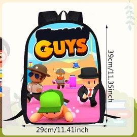 Cartoon Kinderrucksack,Kinder Stumble Anime Rucksack Stumble Kindertasche,Schulrucksack mit höhenverstellbarem Rückenteil 3D Printed School Bag Hohe Kapazität Backpack,Schultasche Bookbag
