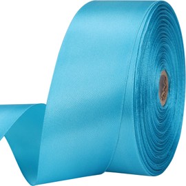 1-1/2 inches 50 Yard Peacock Blue Satin Ribbon for Gift Wrapping, Wedding, Crafts, Christmas,Easter, Floral, Hair, Invitation Decorations and More