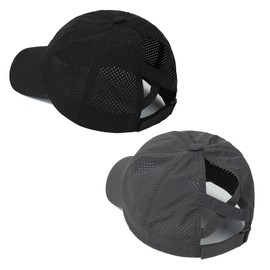 Women Criss Cross Hat High Ponytail Baseball Caps Adjustable High Messy Bun Ponycap Trucker Hats