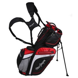 MacGregor Golf Hybrid Stand/Cart Golf Bag with 14 Way Divider, Black/Red