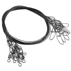 20PCS Steel Fishing Wire Leaders, Fishing Leader Line, Practical Fishing Steel Wire Leaders, Stainless Steel Fishing Wire Leaders with Swivels and Snaps