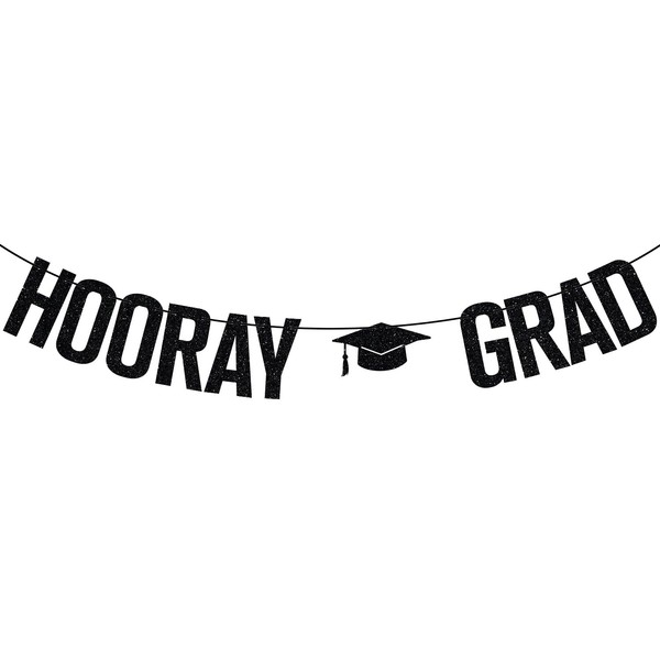 Hooray Grad Banner, Congrats Grad/Class of 2025, PHD/MBA/College Graduation Party
