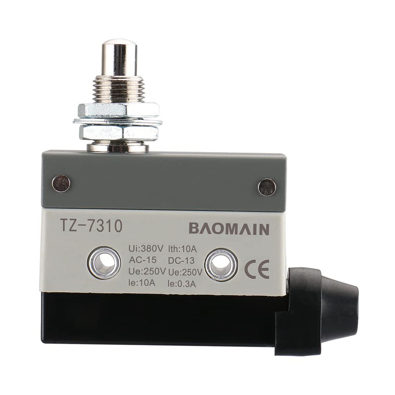 Baomain Limit Switch Panel Mount Push Plunger Momentary Type SPDT