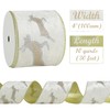 HUIHUANG Wired Christmas Ribbon 4 inch White Velvet Wired Ribbon
