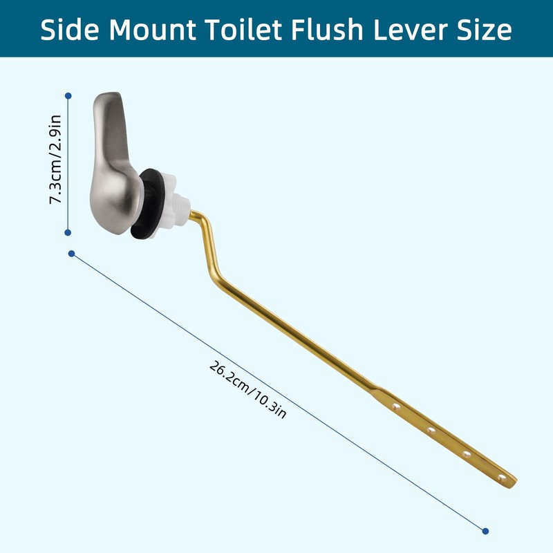 Hygie Rinse 2PCS Universal Metal Toilet Handle Replacement Kit Side