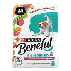 Purina Beneful Incredibites With Farm-Raised Beef Natural Small Breed Dry Dog Food With Added Vitamins, Minerals and Nutrients - (Pack of 4) 3.5 lb. Bags