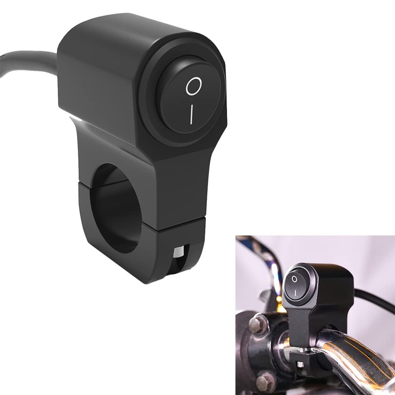 Baceyong Headlight Kill Switch, Motorcycle Ignition Switch Black ABS Headlight