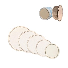 Niaciswe Selfmade Basket Base Round Shapes Pack of 5 Circle Blank Wooden Base for Crocheting Wooden Floor Crochet Basket for Crocheting Crochet Basket Wooden Base for Crochet Wooden Base Blank Crochet