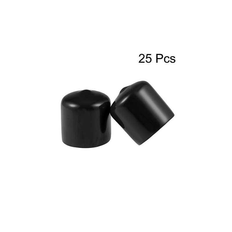 sourcing map 25pcs Rubber End Caps 23mm ID Vinyl Round