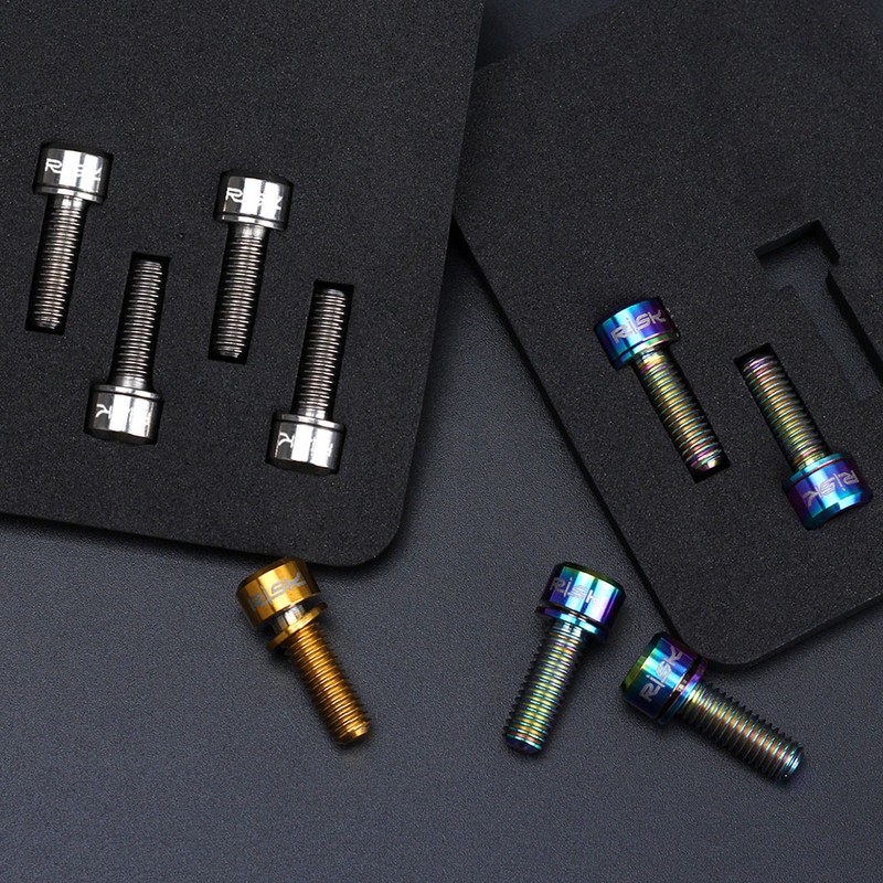 RISK 4PCS M6×18/20mm Titanium Ti Bolts Screws for MTB Disc