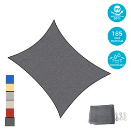 LAUREL CANYON 8' x 12' Sun Shade Sail Rectangle UV Black Patio Canopy for Outdoor Lawn Garden, Graphite Color