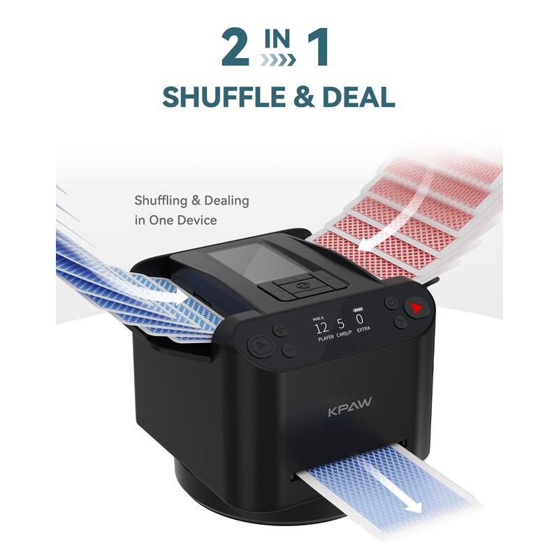 KPAW Automatic Card Shuffler and Dealer - 1-2 Decks Support