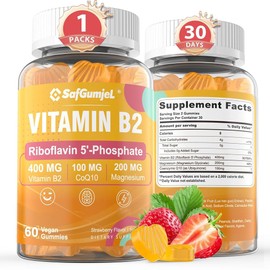 사프굼젤 B2 구미 | 성인 및 리보플라빈 400mg 마그네슘 CoQ10 VIT B 비 GMO 120 Sapphire Gummy B2 | Adult Riboflavin 400mg Magnesium CoQ10 VIT B Non-GMO 120