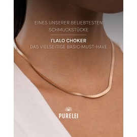 PURELEI ® Ilalo Women's Choker Necklace, Gold, Silver & Rose Gold, Stainless Steel, 35/40 cm Length, Adjustable, Waterproof, Sterling Silver, Rose-Gold