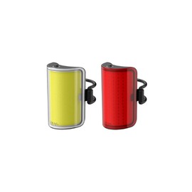 Knog Lil' Cobber Twinpack 10.75655, Luces de bicicleta, Iluminación frontal y trasera, LED 470 & 270 lm, Amarillo/Negro y Rojo/Negro