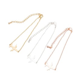 FineryGal Silver Aircraft Bracelets for Granddaughter Auntie Stainless Steel Adjustable Chain Bracelets Gifts