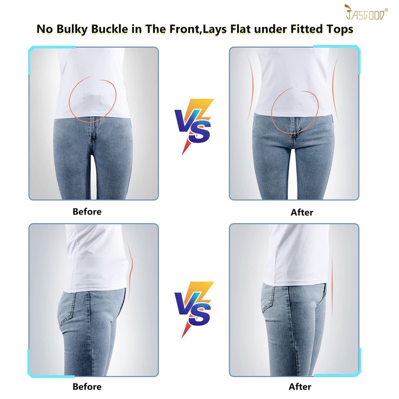 JASGOOD - Cinturón elástico para mujer, fácil de ajustar, con