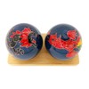Top Chi Dragon and Phoenix Baoding Balls with Bamboo Stand