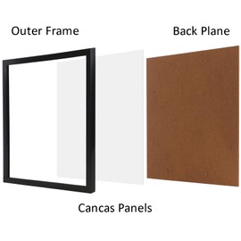 EVERMARKET 12x12 inch Diamond Painting Picture Frames, Compatible With 30x30 cm Without Mat, for Arts or Photos or Posters Display, Frame with Acrylic Protection and Hanging Kit, Pack of 1 (black)