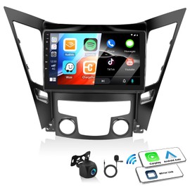 2+64G Android Car Stereo for Hyundai Sonata 2010-2015 with Apple Carplay Android Auto Mirror Link 9 inch Head Unit Touchscreen Radio FM RDS HiFi Bluetooth WiFi GPS + AHD Backup Camera & MIC