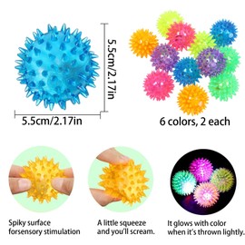 Pack of 12 Hedgehog Balls, Light Ball, Hedgehog Balls, Light Toy Children, Hedgehog Ball, Soft Children, Gifts Children's Birthday Party Bags, Give Aways Children's Birthday, Party Gadgets Small Gifts