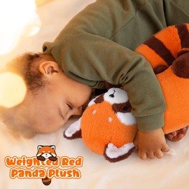 KOPHINYE Red Panda Weighted Stuffed Animal, 17" 2.4lbs Red Panda Plush Weighted Plush for Kids, Weighted Red Panda Huggable Pillow for Boys and Girls, Birthday, Valentine's Day