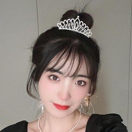 Jumwrit Silver Rhinestone Crown Hair Comb Glitter Princess Wedding Birthday Tiara Non-Slip Shiny Small Hair Comb Bridal Prom Party Headpiece Hair Accessories for Women Girls (Style 3)