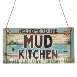 Second Ave Children's Kids Mud Kitchen Wooden Hanging Rectangle Sign Plaque