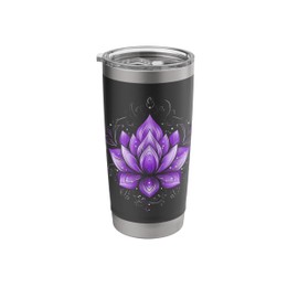 Purple Lotus Flower Meditation Spiritual Sacred Yoga Stainless Steel Insulated Tumbler