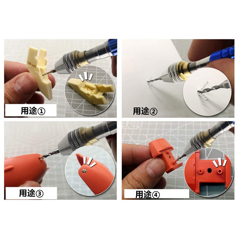 Hand Pin Vise with 16 Pcs Drill Bits，for Resin, Rotary