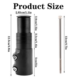 ECOMAID Bike Bicycle Fork Stem Extender, Bike Stem Riser Handlebar Riser Head up Adapter Adjustable Bicycle Fork Stem Extender Aluminum Alloy for for Mountain Bike, Road Bike