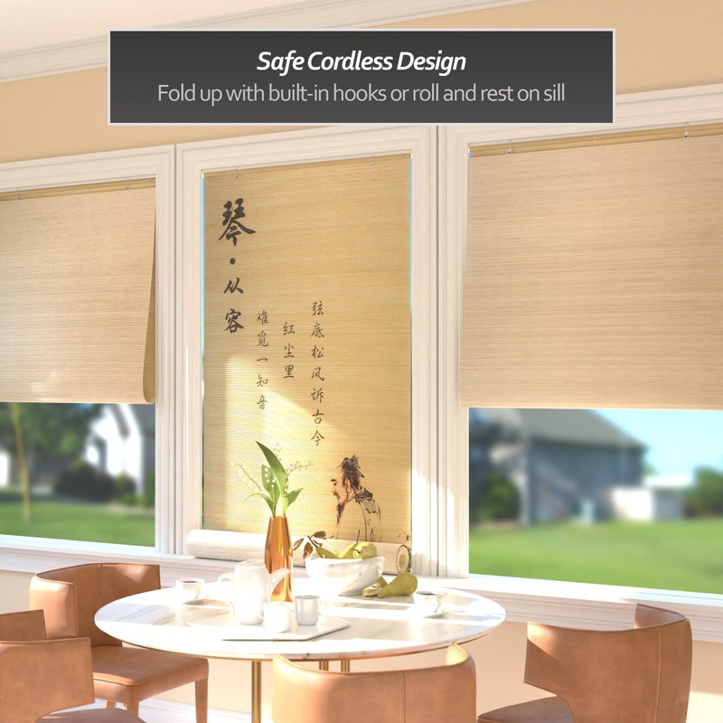 Red Lantern Bamboo Window Shade Blind - Philosopher 36" Wide