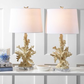 Safavieh Lighting Coral Branch Nautical (Set of 2) -Bulbs Included Table Lamp, Cream