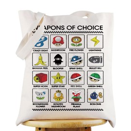G2TUP Adventure Video Game Tote Bag 80s Nostalgia Gaming Fans Gift Weapons Of Choice Gamer Shoulder Bag, Weapons of Choice Tg