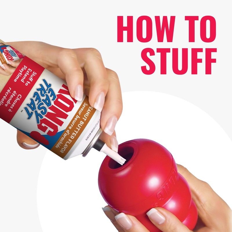 KONG Classic Stuffable Dog Toy Easy Treat Peanut Butter Spray