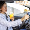 50 Sets Clear Plastic Cups with Dome Lids and Straws,