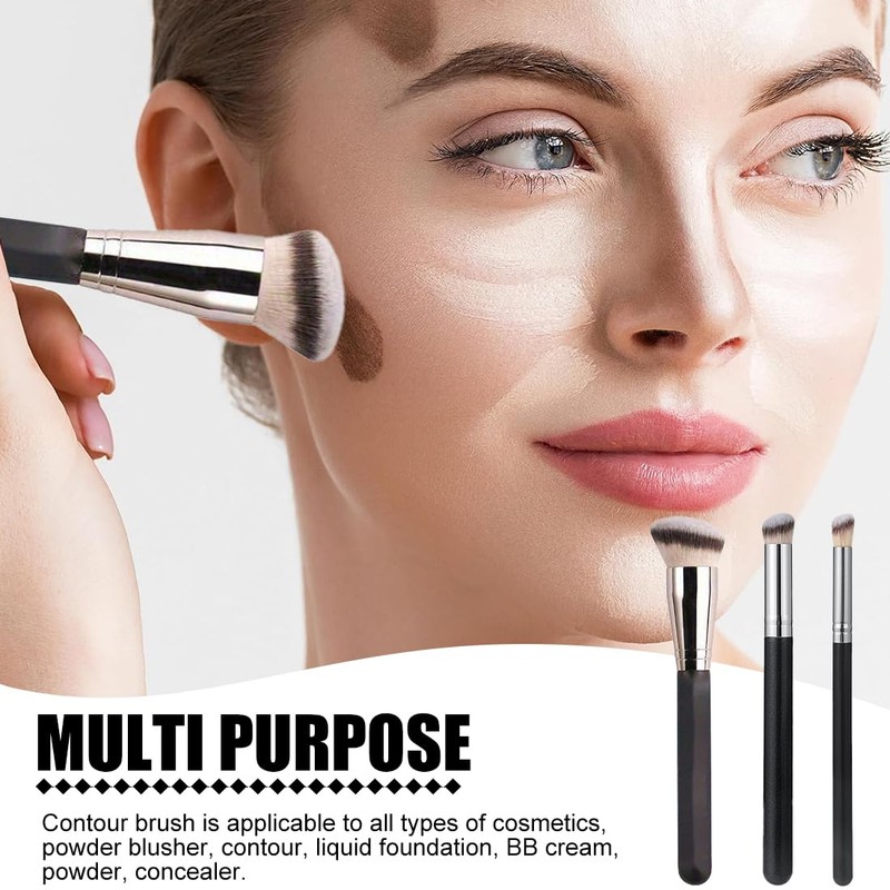 Make Up Pinsel Set, 3 Stück Schminkpinsel Puderpinsel Makeup Brushes