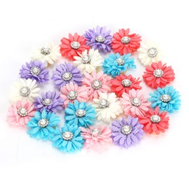 25Pcs Pet Dog Hair Bows, Cute Flower Grooming Design Bows Bow-Knot with Rubber Bands Grooming Hair Accessories Christmas Decoration