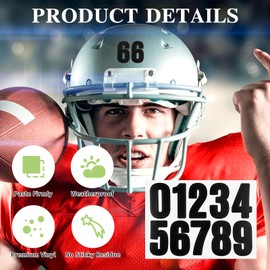 20 Sheets Black Number Stickers, 1.6 Inch Door Numbers Stick On, for Window Door Address Business and Mailbox Signs, Indoor or Outdoor