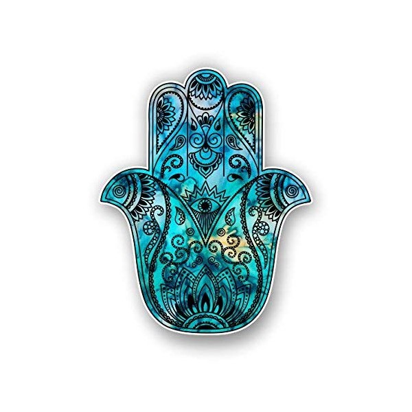 Magnet Hamsa Cyan Dream Magnetic vinyl bumper sticker sticks to