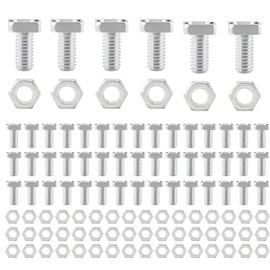 50 Sets Greenhouse Nuts and Bolts,Aluminium Greenhouse Hex Nuts and Square Head Bolts for Greenhouse and Garden Fixing