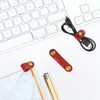 2 Pack Cord Organizer, Leather Cable Management, Earphone Clips Ties,