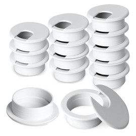 20 Pack Desk Grommet 2 inch, Plastic White Desk Grommet Desk Hole Grommet Desk Wire Management Cable Hole Cover Grommet Kit Plug Cap Insert for Home and Office Computer Desk Cord Management