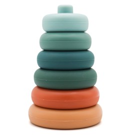 PANDAPLAY Stacking Toys, Teething Toys, Silicone Soft Building Blocks, Promote Developmental Skills, Early Education for Babies and Toddler 6months+