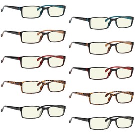 Eyekepper 10 pack Blue Light Blocking Reading Glasses Computer Readers for Women +3.50